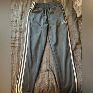 Adidas Charcoal Joggers with Ivory Stripes